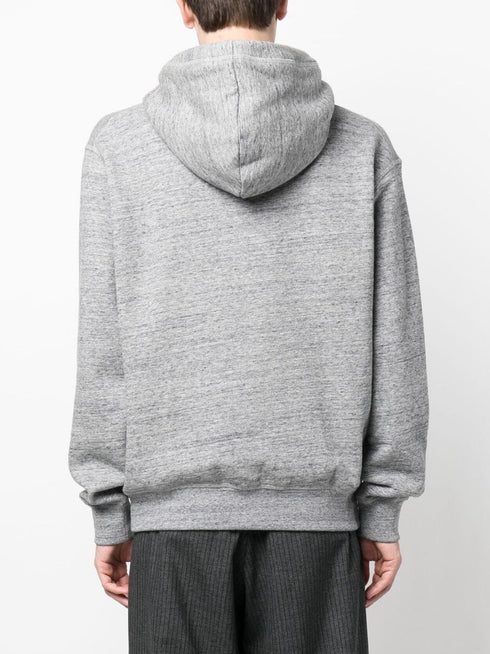 logo-print mélange-effect hoodie